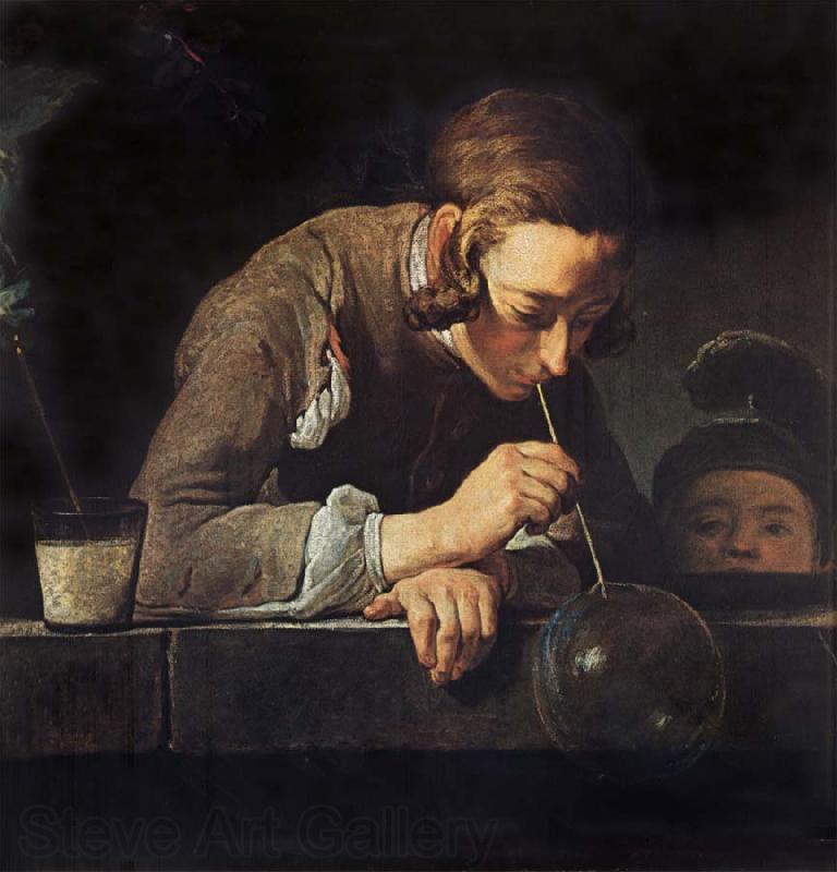 Jean Baptiste Simeon Chardin Boy Blowing Bubbles Norge oil painting art